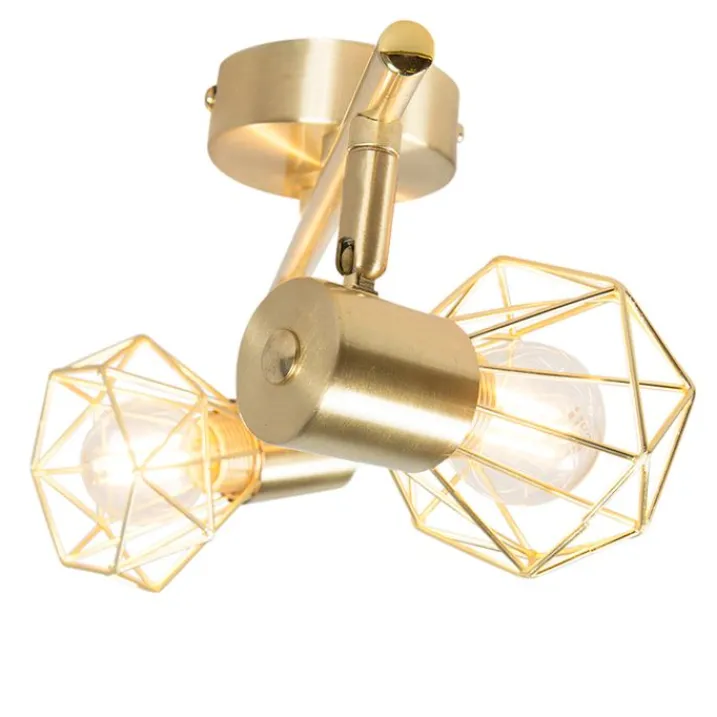 QAZQA Deckenstrahler|Aufbaustrahler*Art Deco Spot Messing dreh- und neigbar - Mosh 2