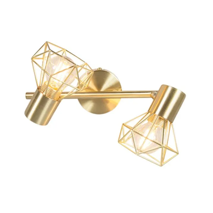 QAZQA Deckenstrahler|Aufbaustrahler*Art Deco Spot Messing dreh- und neigbar - Mosh 2