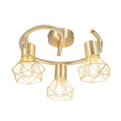 QAZQA Deckenstrahler|Aufbaustrahler*Art Deco Spot Messing dreh- und neigbar - Mosh 3