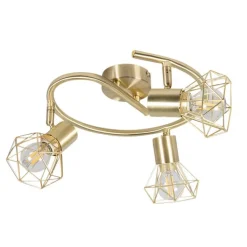 QAZQA Deckenstrahler|Aufbaustrahler*Art Deco Spot Messing dreh- und neigbar - Mosh 3