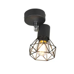 QAZQA Wandstrahler|Deckenstrahler*Art Deco Spot schwarz dreh- und neigbar - Mosh