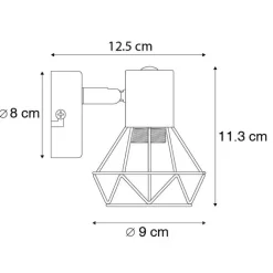 QAZQA Wandstrahler|Deckenstrahler*Art Deco Spot schwarz dreh- und neigbar - Mosh