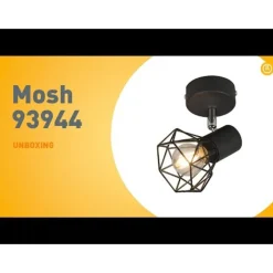 QAZQA Wandstrahler|Deckenstrahler*Art Deco Spot schwarz dreh- und neigbar - Mosh