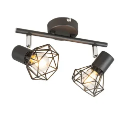 QAZQA Deckenstrahler|Aufbaustrahler*Art Deco Spot schwarz schwenk- und neigbar - Mosh 2