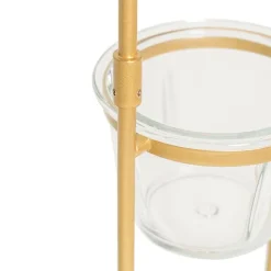 QAZQA Schlafzimmerlampen|Küchenlampen*Art Deco Stehlampe Gold mit weißem Glas - Isabella