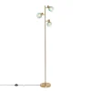 QAZQA Stehlampen|Wohnzimmerlampen*Art Deco Stehlampe Gold mit grünem Glas 3 Lichter - Vidro