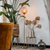 QAZQA Stehlampen|Wohnzimmerlampen*Art Deco Stehlampe Messing mit rosa Glas - Pallon Mezzi