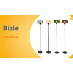 QAZQA Schlafzimmerlampen|Küchenlampen*Art Deco Stehlampe schwarz mit Rauchglas - Bizle