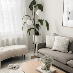 QAZQA Stehlampen|Wohnzimmerlampen*Art Deco Stehleuchte Gold mit Milchglas 2-Licht - Pallon