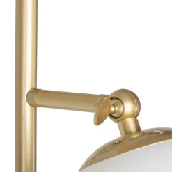 QAZQA Stehlampen|Wohnzimmerlampen*Art Deco Stehleuchte Gold mit Milchglas 2-Licht - Pallon