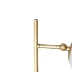 QAZQA Stehlampen|Wohnzimmerlampen*Art Deco Stehleuchte Gold mit Milchglas 2-Licht - Pallon