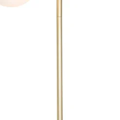QAZQA Stehlampen|Wohnzimmerlampen*Art Deco Stehleuchte Gold mit Milchglas 2-Licht - Pallon