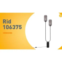 QAZQA Stehlampen|Wohnzimmerlampen*Art Deco Stehleuchte schwarz mit Rauchglas 2-flammig - Rid