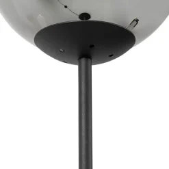 QAZQA Schlafzimmerlampen|Küchenlampen*Art Deco Stehleuchte schwarz mit Rauchglas - Pallon Mezzi