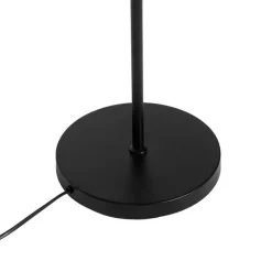 QAZQA Stehlampen|Wohnzimmerlampen*Art Deco Stehleuchte schwarz mit Rauchglas 2-Licht - Pallon