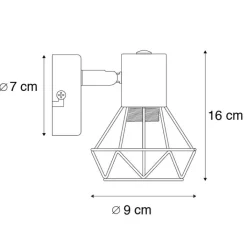 QAZQA Wandstrahler|Deckenstrahler*Art Deco Strahler gold drehbar und neigbar - Mosh 1