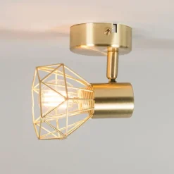 QAZQA Wandstrahler|Deckenstrahler*Art Deco Strahler gold drehbar und neigbar - Mosh 1