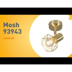 QAZQA Wandstrahler|Deckenstrahler*Art Deco Strahler gold drehbar und neigbar - Mosh 1