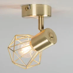 QAZQA Wandstrahler|Deckenstrahler*Art Deco Strahler gold drehbar und neigbar - Mosh 1