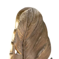 QAZQA Tischlampen|Wohnzimmerlampen*Art Deco Tischlampe Bronze mit Marmorsockel - Blatt