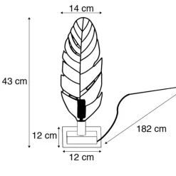 QAZQA Tischlampen|Wohnzimmerlampen*Art Deco Tischlampe Bronze mit Marmorsockel - Blatt