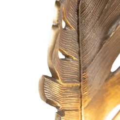 QAZQA Tischlampen|Wohnzimmerlampen*Art Deco Tischlampe Bronze mit Marmorsockel - Blatt