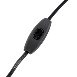 QAZQA Tischlampen|Wohnzimmerlampen*Art Deco Tischlampe Bronze mit Baumwollschirm schwarz 35 cm - Pisos