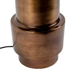 QAZQA Tischlampen|Wohnzimmerlampen*Art Deco Tischlampe Bronze Veloursschirm Rot mit Gold 50cm - Bruut