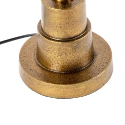 QAZQA Tischlampen|Wohnzimmerlampen*Art Deco Tischlampe Bronze Veloursschirm Rot 35 cm - Pisos