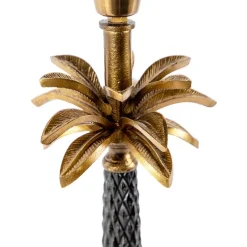 QAZQA Tischlampen|Wohnzimmerlampen*Art Deco Tischlampe Bronze mit schwarzem Schirm 35 cm - Areka