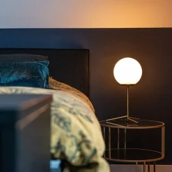 QAZQA Lampen Für Dein Homeoffice|Tischlampen*Art Deco Tischlampe Messing mit Opalglas 45,5 cm - Pallon