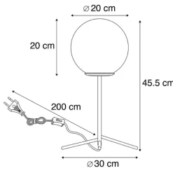 QAZQA Lampen Für Dein Homeoffice|Tischlampen*Art Deco Tischlampe Messing mit Opalglas 45,5 cm - Pallon