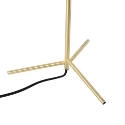 QAZQA Lampen Für Dein Homeoffice|Tischlampen*Art Deco Tischlampe Messing mit Opalglas 45,5 cm - Pallon