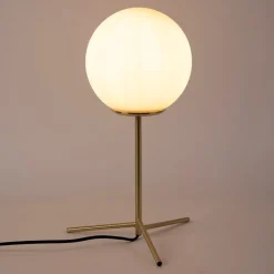 QAZQA Lampen Für Dein Homeoffice|Tischlampen*Art Deco Tischlampe Messing mit Opalglas 45,5 cm - Pallon