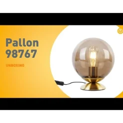 QAZQA Tischlampen|Wohnzimmerlampen*Art Deco Tischlampe Messing mit Rauchglas - Pallon