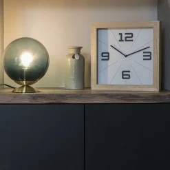 QAZQA Tischlampen|Wohnzimmerlampen*Art Deco Tischlampe Messing mit blauem Glas - Pallon