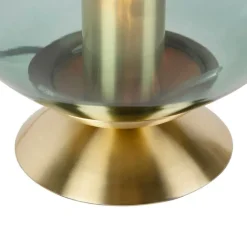 QAZQA Tischlampen|Wohnzimmerlampen*Art Deco Tischlampe Messing mit grünem Glas - Pallon