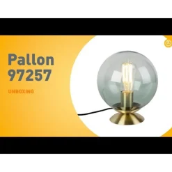 QAZQA Tischlampen|Wohnzimmerlampen*Art Deco Tischlampe Messing mit grünem Glas - Pallon