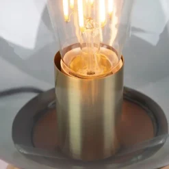 QAZQA Tischlampen|Wohnzimmerlampen*Art Deco Tischlampe Messing mit grünem Glas - Pallon