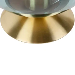 QAZQA Lampen Für Dein Homeoffice|Tischlampen*Art Deco Tischlampe Messing mit blauem Glas - Pallon