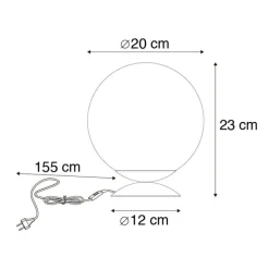 QAZQA Lampen Für Dein Homeoffice|Tischlampen*Art Deco Tischlampe Messing mit blauem Glas - Pallon
