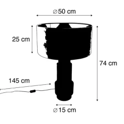 QAZQA Tischlampen|Wohnzimmerlampen*Art Deco Tischlampe mit Schirm weiß 50 cm - Bruut