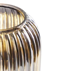 QAZQA Küchenlampen|Tischlampen*Art Deco Tischlampe schwarz mit Rauchglas - Banci