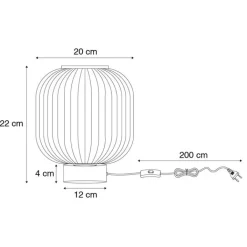QAZQA Tischlampen|Wohnzimmerlampen*Art Deco Tischlampe schwarz mit Rauchglas - Karel