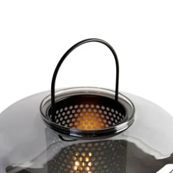 QAZQA Tischlampen|Wohnzimmerlampen*Art Deco Tischlampe schwarz mit Rauchglas 30 cm - Kevin