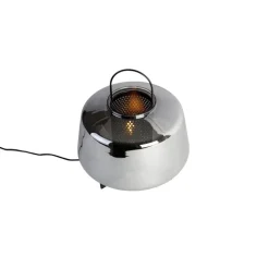 QAZQA Tischlampen|Wohnzimmerlampen*Art Deco Tischlampe schwarz mit Rauchglas 30 cm - Kevin