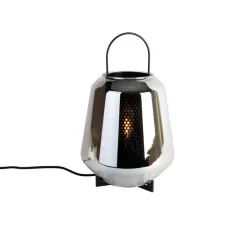 QAZQA Tischlampen|Wohnzimmerlampen*Art Deco Tischlampe schwarz mit Rauchglas 23 cm - Kevin