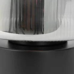 QAZQA Tischlampen|Wohnzimmerlampen*Art Deco Tischlampe schwarz mit Rauchglas - Laura