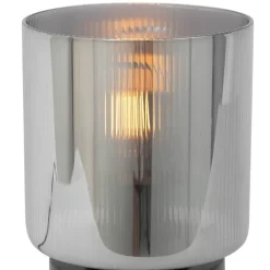 QAZQA Tischlampen|Wohnzimmerlampen*Art Deco Tischlampe schwarz mit Rauchglas - Laura