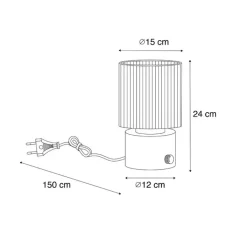 QAZQA Tischlampen|Wohnzimmerlampen*Art Deco Tischlampe schwarz mit Rauchglas - Laura
